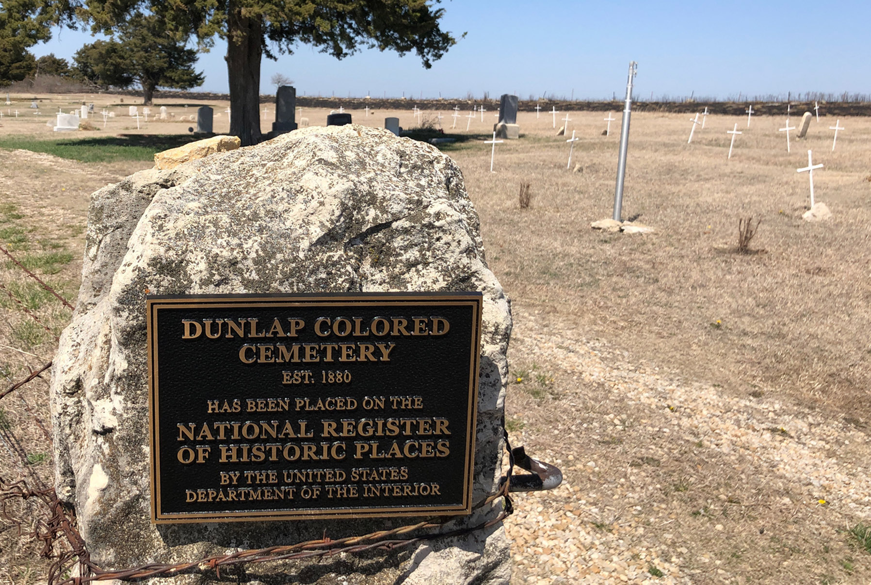 Dunlap Colored Cemetery sign, Dunlap, Kansas