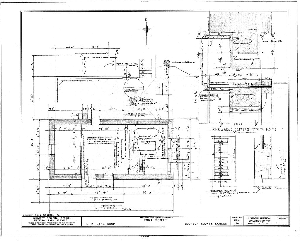 Fort Scott Bake Shop HABS measured drawing, Bourbon County