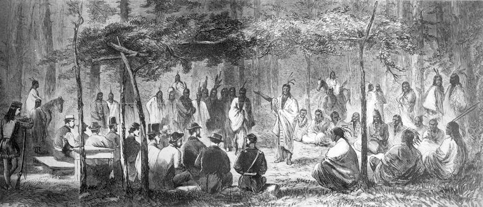 Council at Medicine Lodge Creek, 1867 (Harper's Weekly sketch)